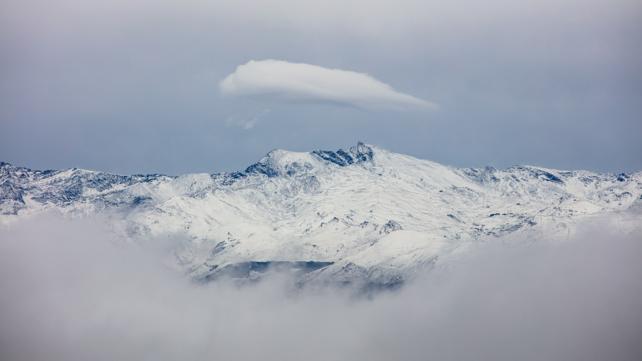 View of the Sierra Nevada after First Snow